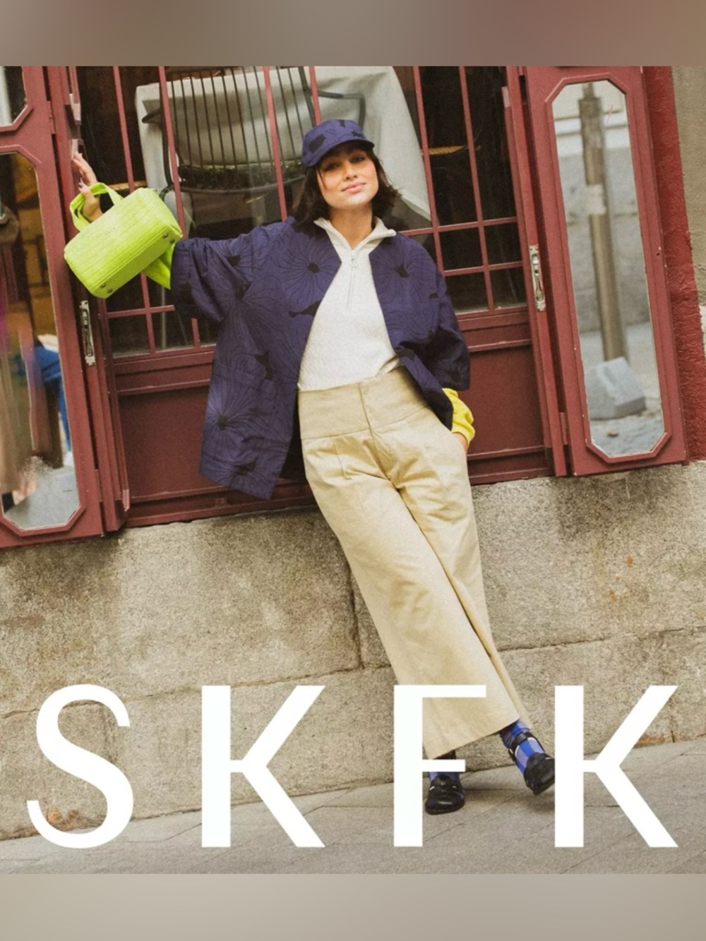 New w/tags SKFK Ena High-Rise Wide-Leg Trousers in Khaki Size 8
